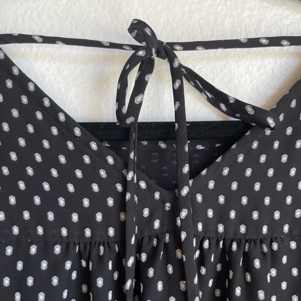 LOFT Black Polka Dot Flutter Sleeve Blouse - Picture 6 of 9